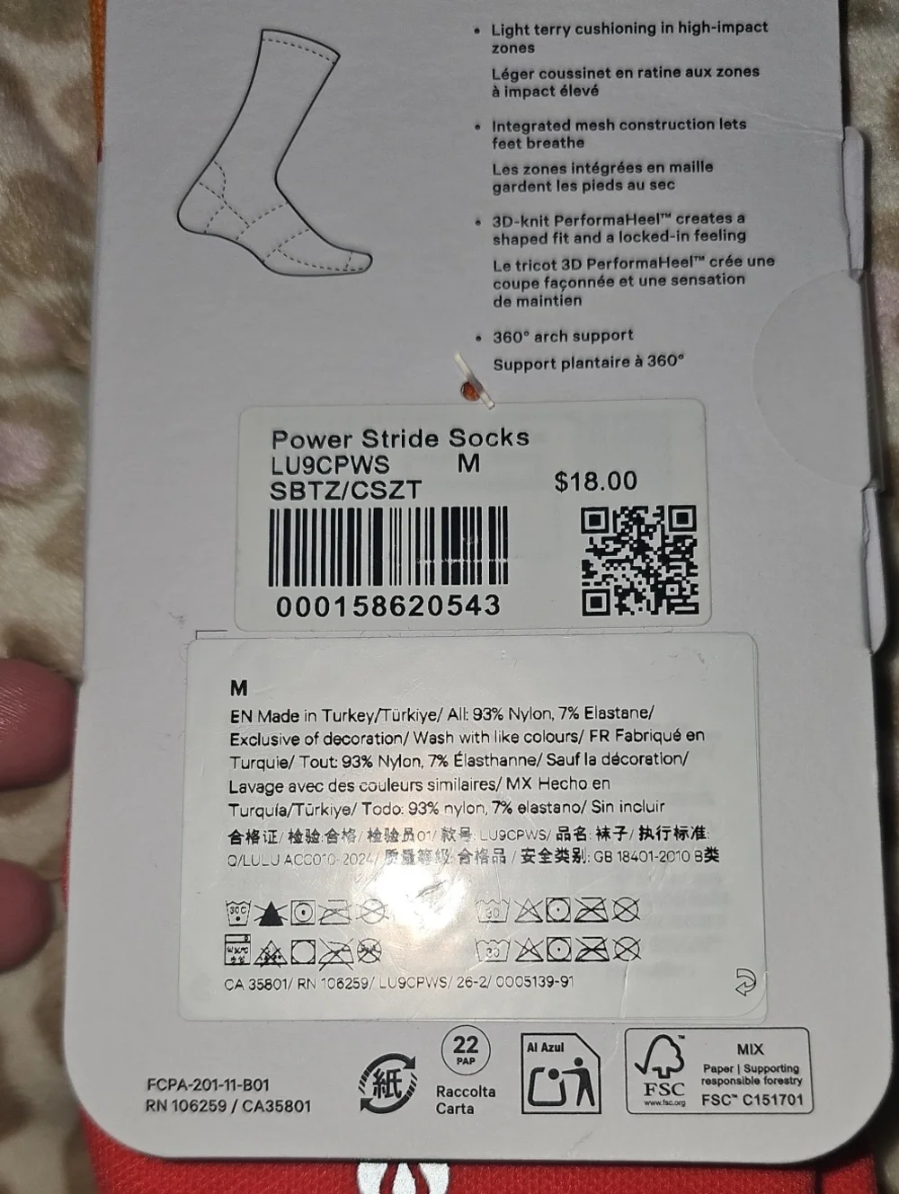 Lululemon Power Stride Socks! Nwts Sz Medium!! Gorgeous Colors!
